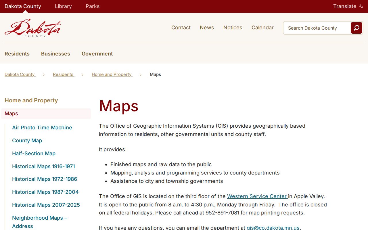 Lakeville ZIP directory Dakota County map